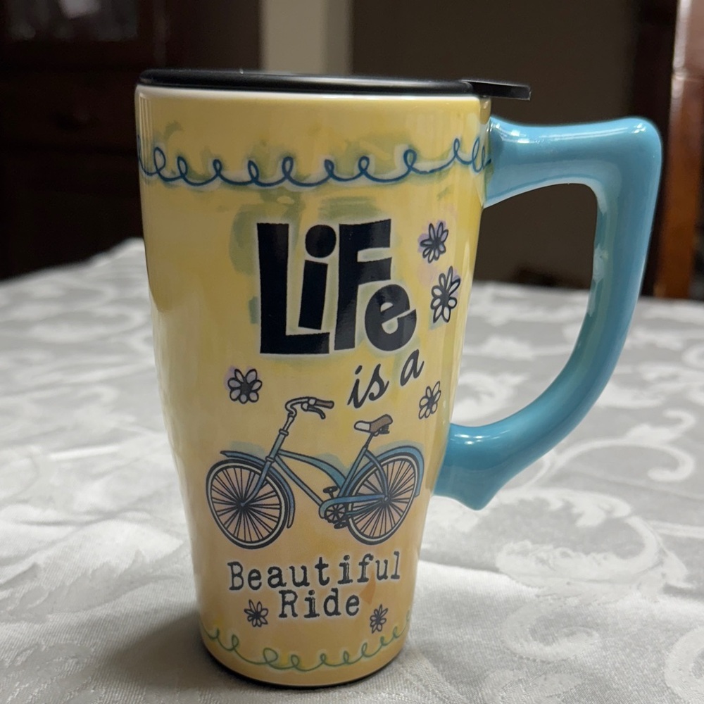 Spoontiques “ Life is a Beautiful Ride” travel Mug. 16oz.